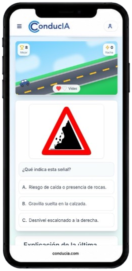 Juego interactivo con preguntas del teórico en ConducIA